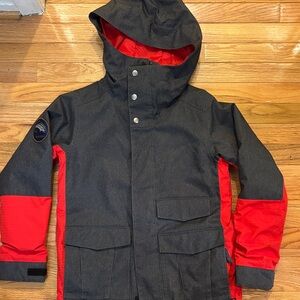 Burton Kids Hooded DryRide Ski Coat - Black and Red